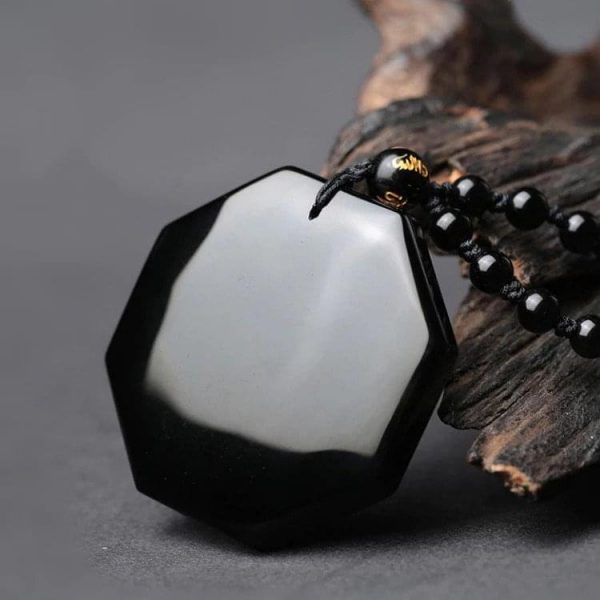 Obsidian Yin Yang necklace 4