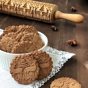 Christmas Deer Wooden Rolling Pin